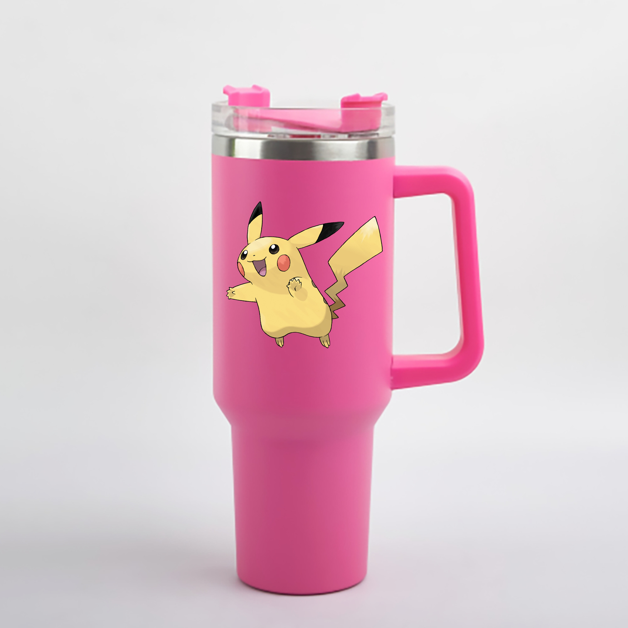 （画像用） ポケットモンスター Pokémon 1200mL車用タンブラー - クリスタルステッカー（プラスチックストロー付き）